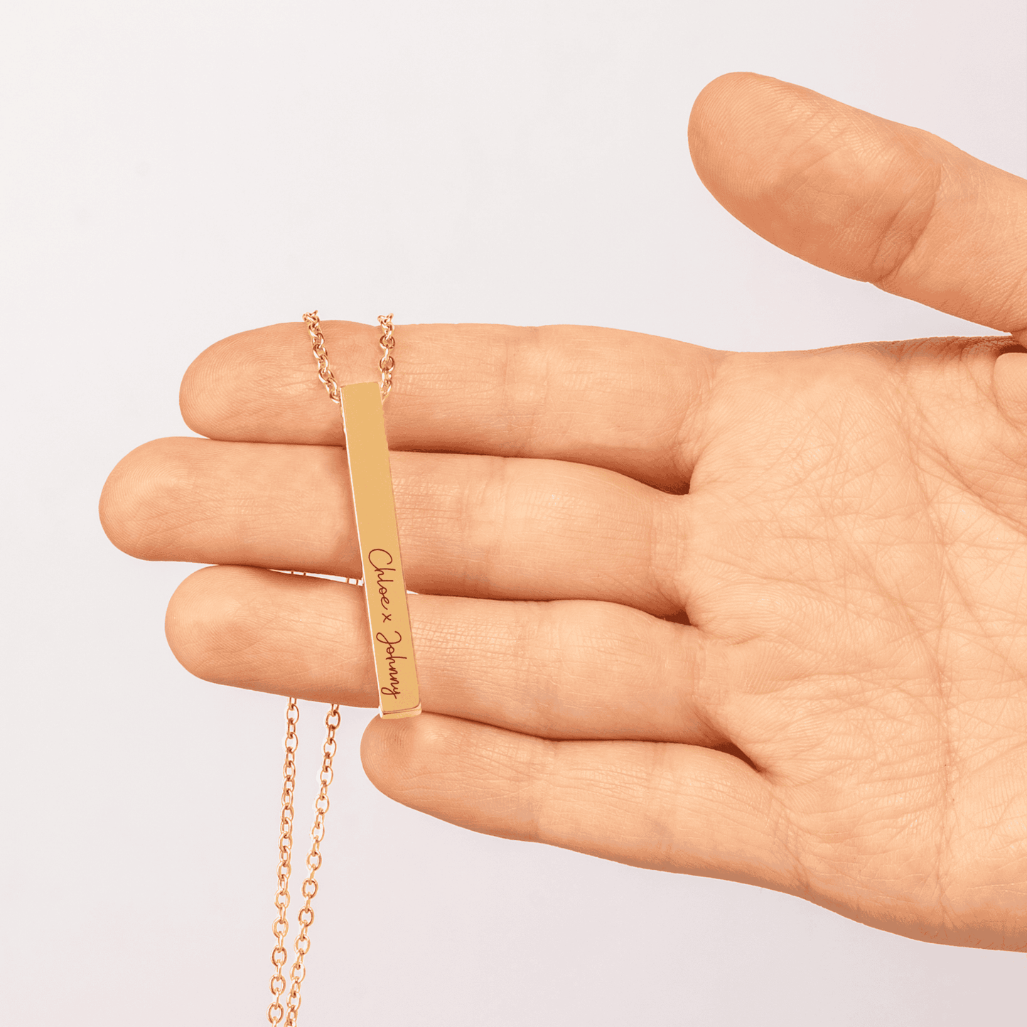 Personalisierte Halskette (Text, Namen, Bibelverse, etc.) - Senkrecht