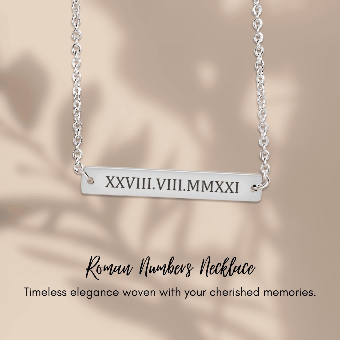 Personalisierte Halskette mit römischen Zahlen