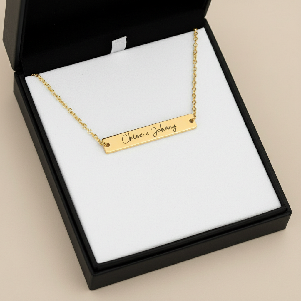 Personalisierte Halskette (Text, Namen, Bibelverse, etc.)