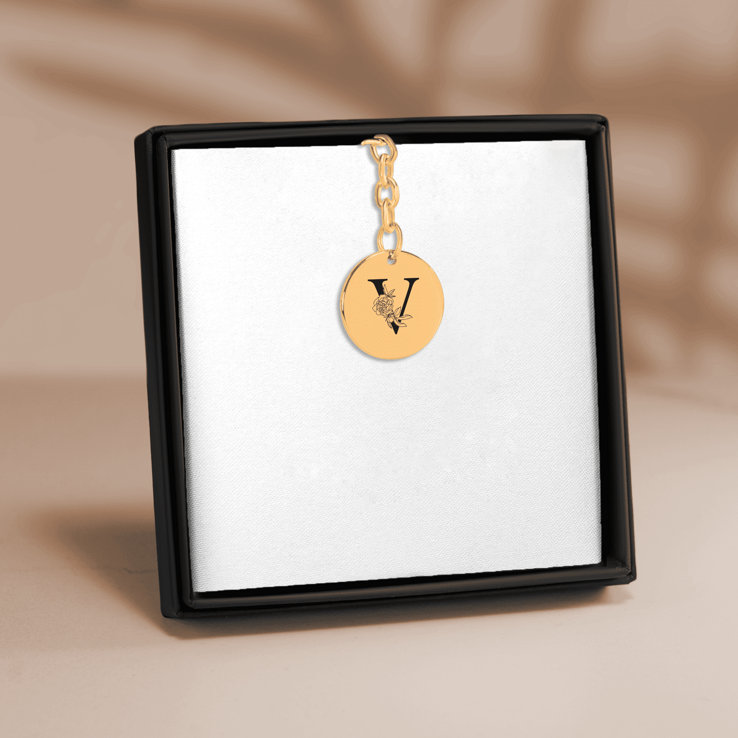 Floraler Buchstaben Schlüsselanhänger (Buchstabe personalisierbar)